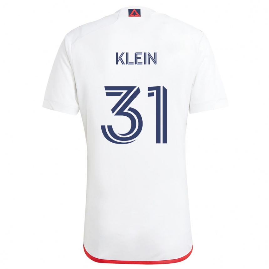 Niño Fútbol Camiseta Eric Klein #31 Blanco Rojo 2ª Equipación 2024/25 México