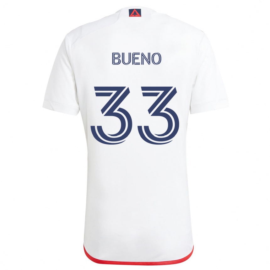 Niño Fútbol Camiseta Brandonn Bueno #33 Blanco Rojo 2ª Equipación 2024/25 México