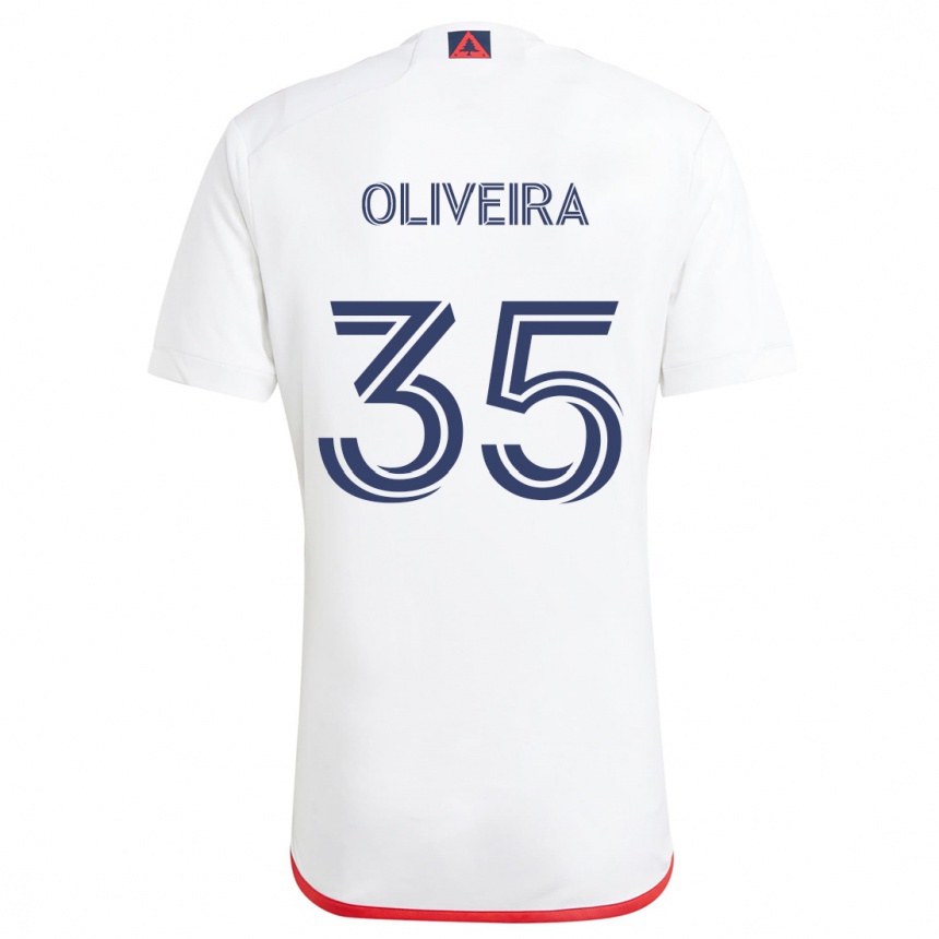 Niño Fútbol Camiseta Cristiano Oliveira #35 Blanco Rojo 2ª Equipación 2024/25 México