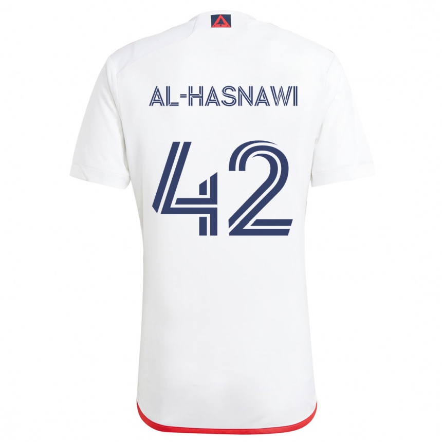 Niño Fútbol Camiseta Moshtaba Al-Hasnawi #42 Blanco Rojo 2ª Equipación 2024/25 México