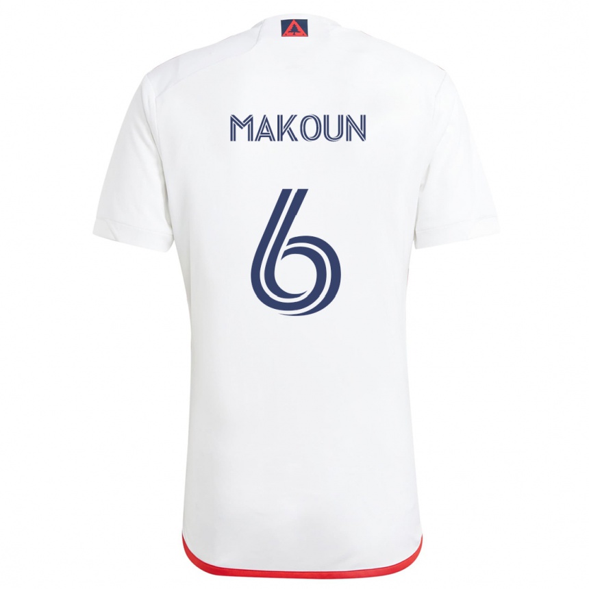 Niño Fútbol Camiseta Christian Makoun #6 Blanco Rojo 2ª Equipación 2024/25 México