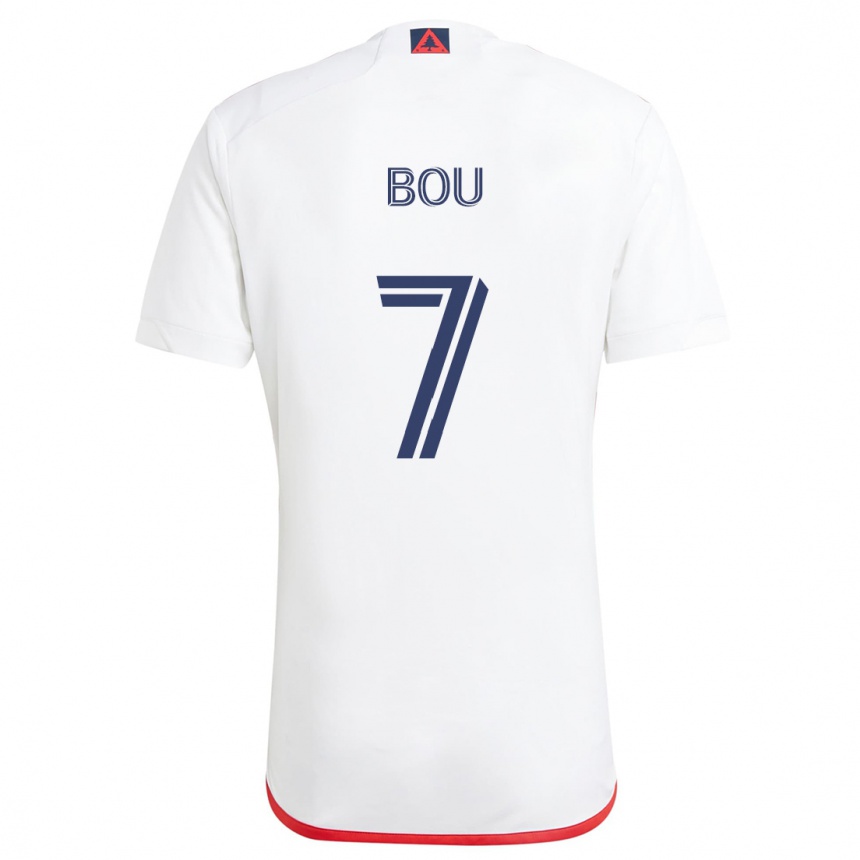 Niño Fútbol Camiseta Gustavo Bou #7 Blanco Rojo 2ª Equipación 2024/25 México