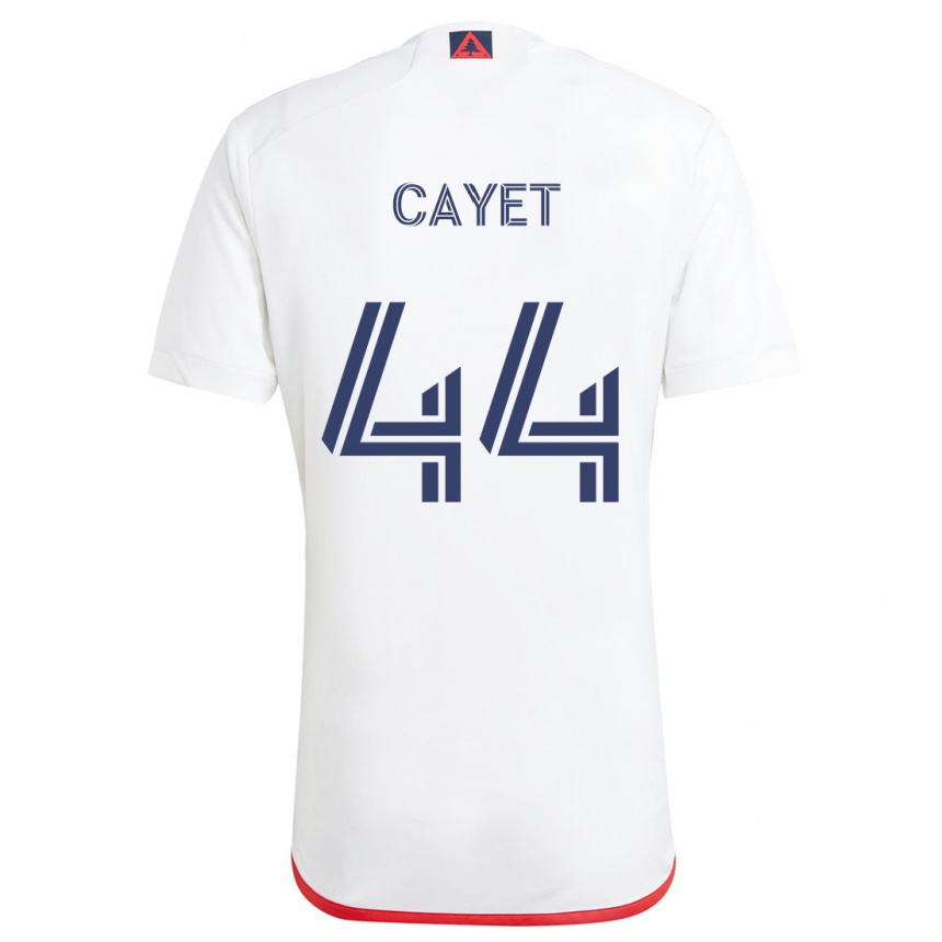 Niño Fútbol Camiseta Pierre Cayet #44 Blanco Rojo 2ª Equipación 2024/25 México