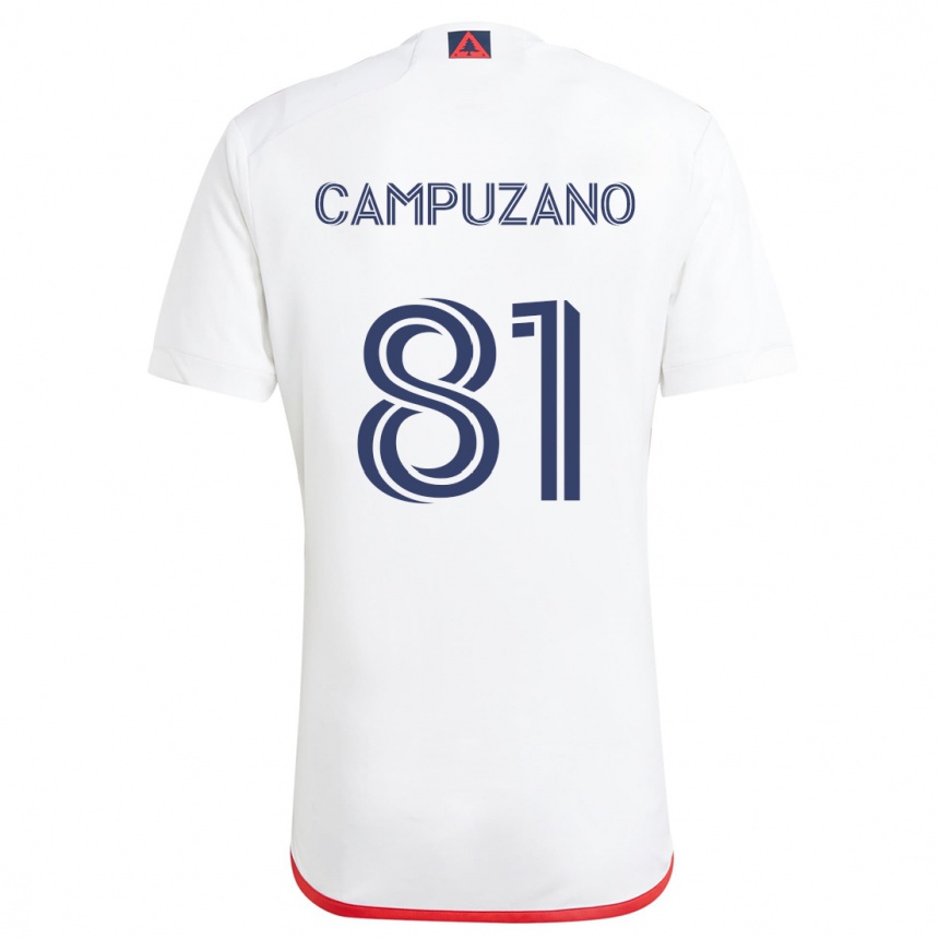 Niño Fútbol Camiseta Nico Campuzano #81 Blanco Rojo 2ª Equipación 2024/25 México