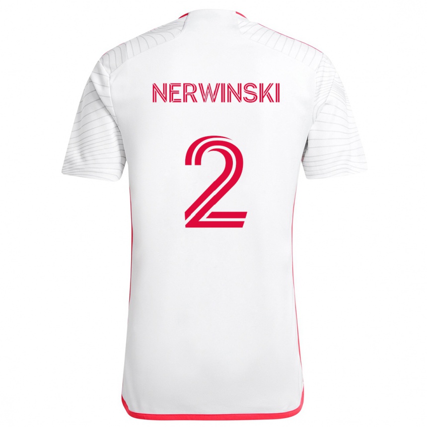 Niño Fútbol Camiseta Jake Nerwinski #2 Blanco Rojo 2ª Equipación 2024/25 México