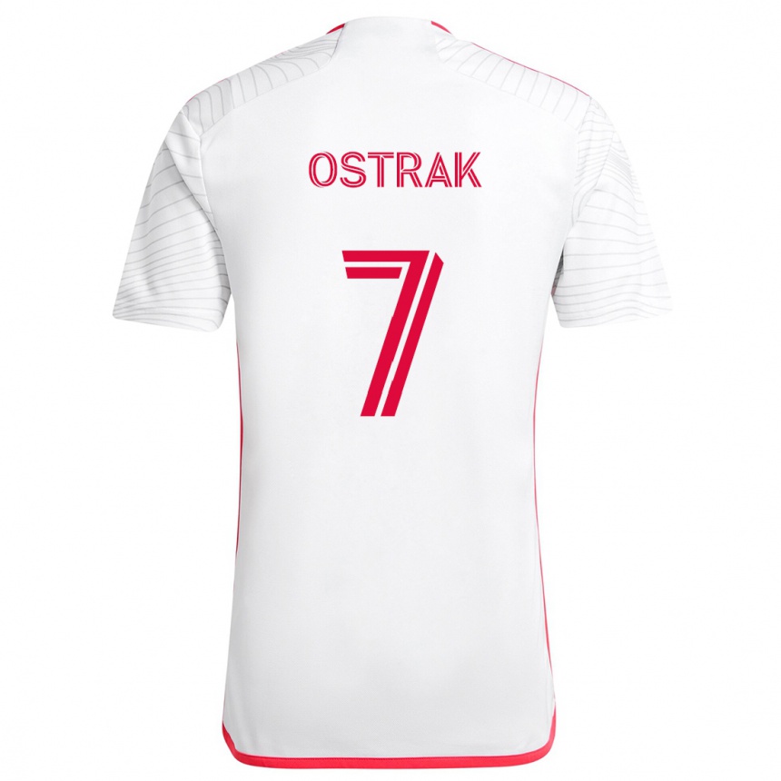 Niño Fútbol Camiseta Tomás Ostrák #7 Blanco Rojo 2ª Equipación 2024/25 México