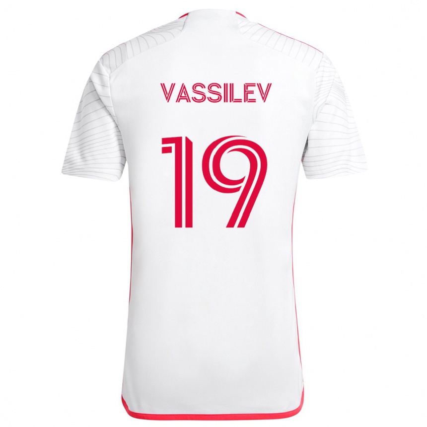 Niño Fútbol Camiseta Indiana Vassilev #19 Blanco Rojo 2ª Equipación 2024/25 México