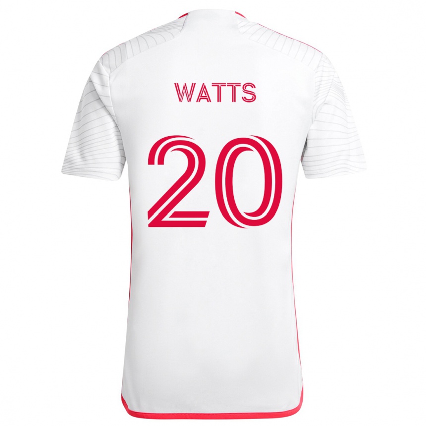 Niño Fútbol Camiseta Akil Watts #20 Blanco Rojo 2ª Equipación 2024/25 México