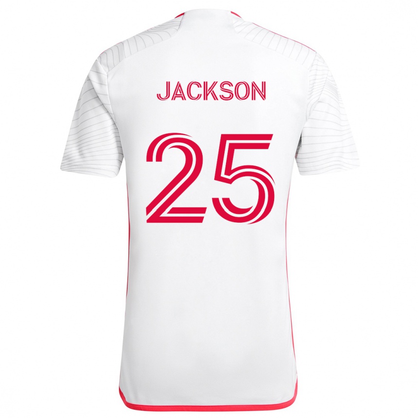 Niño Fútbol Camiseta Aziel Jackson #25 Blanco Rojo 2ª Equipación 2024/25 México