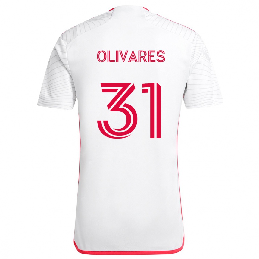 Niño Fútbol Camiseta Christian Olivares #31 Blanco Rojo 2ª Equipación 2024/25 México