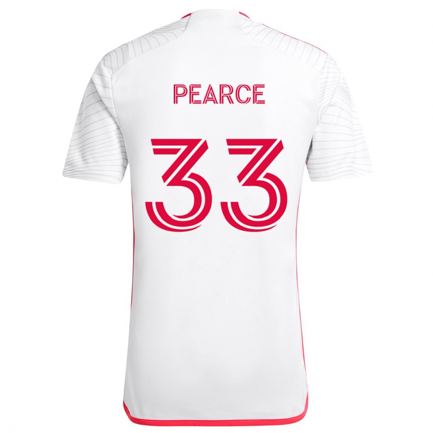 Niño Fútbol Camiseta Tyson Pearce #33 Blanco Rojo 2ª Equipación 2024/25 México