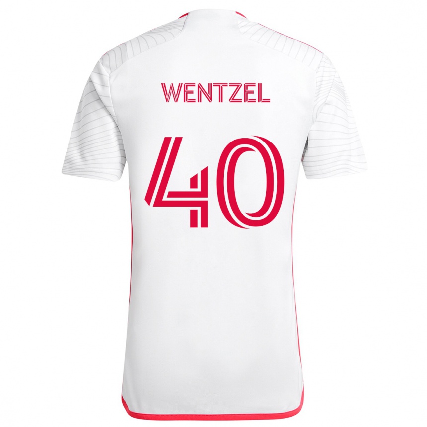 Niño Fútbol Camiseta Michael Wentzel #40 Blanco Rojo 2ª Equipación 2024/25 México