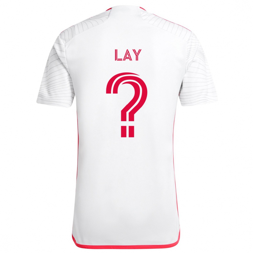 Niño Fútbol Camiseta Mikey Lay #0 Blanco Rojo 2ª Equipación 2024/25 México