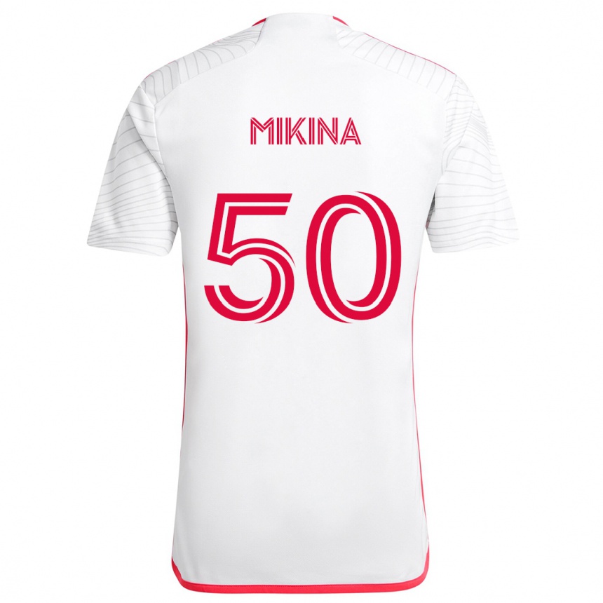 Niño Fútbol Camiseta Gabriel Mikina #50 Blanco Rojo 2ª Equipación 2024/25 México