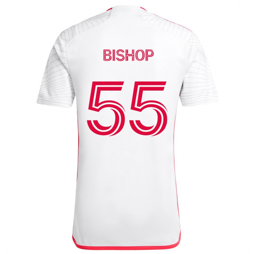 Niño Fútbol Camiseta Nick Bishop #55 Blanco Rojo 2ª Equipación 2024/25 México