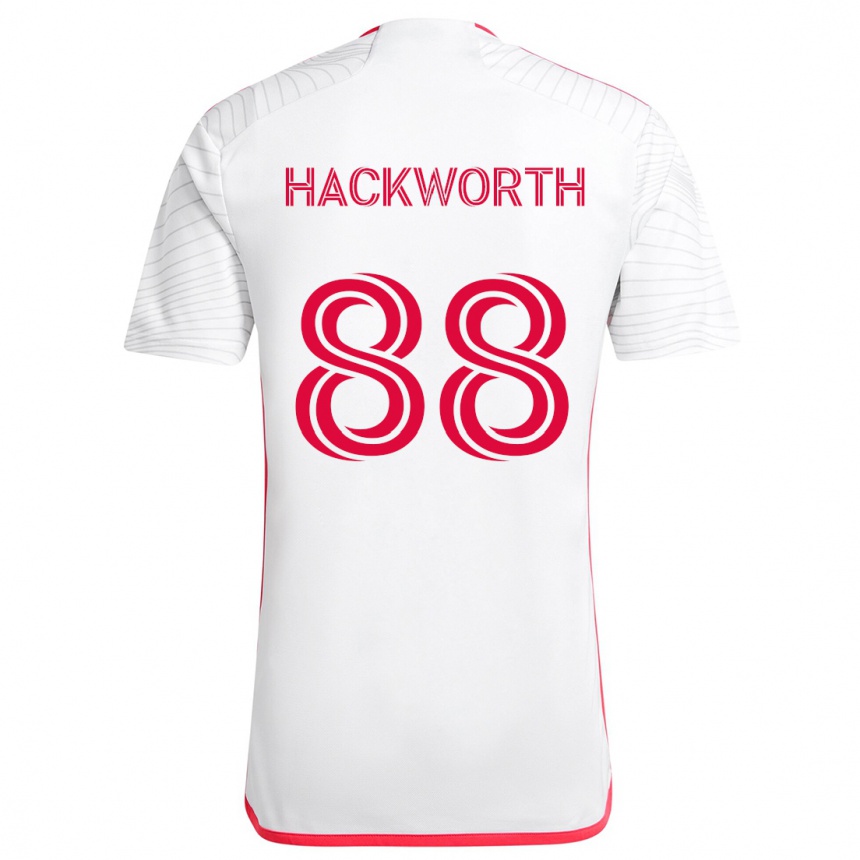 Niño Fútbol Camiseta Larsen Hackworth #88 Blanco Rojo 2ª Equipación 2024/25 México