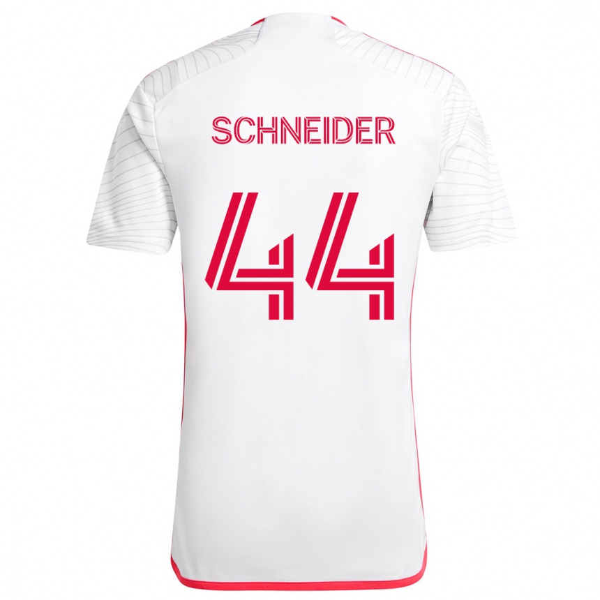 Niño Fútbol Camiseta Max Schneider #44 Blanco Rojo 2ª Equipación 2024/25 México