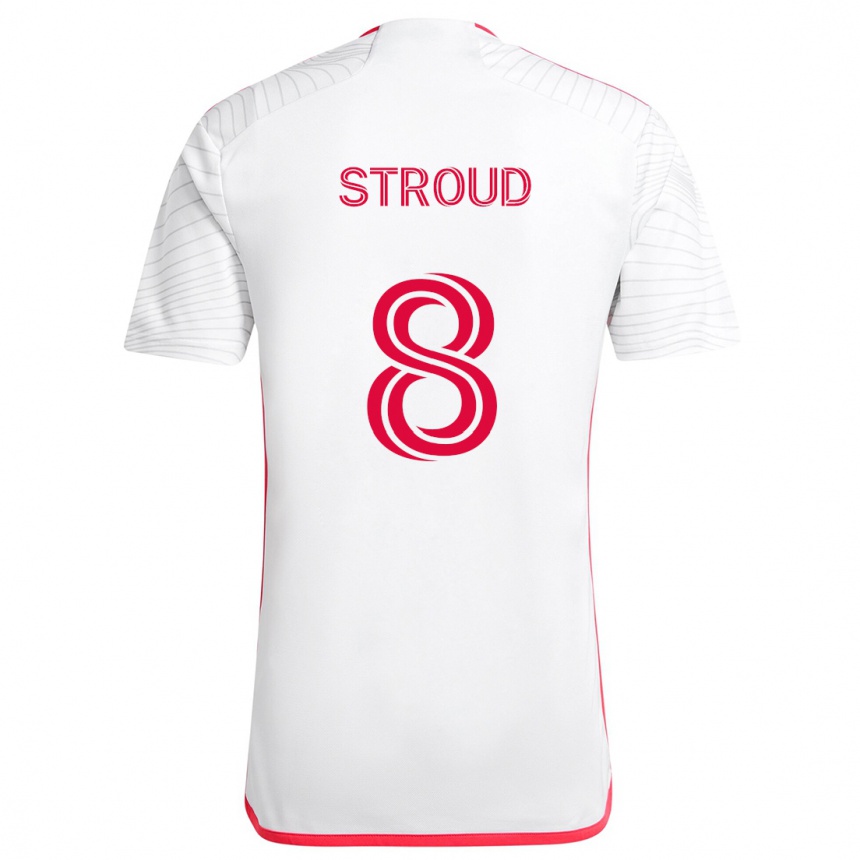 Niño Fútbol Camiseta Jared Stroud #8 Blanco Rojo 2ª Equipación 2024/25 México