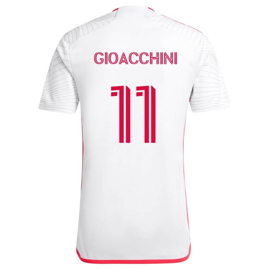 Niño Fútbol Camiseta Nicholas Gioacchini #11 Blanco Rojo 2ª Equipación 2024/25 México