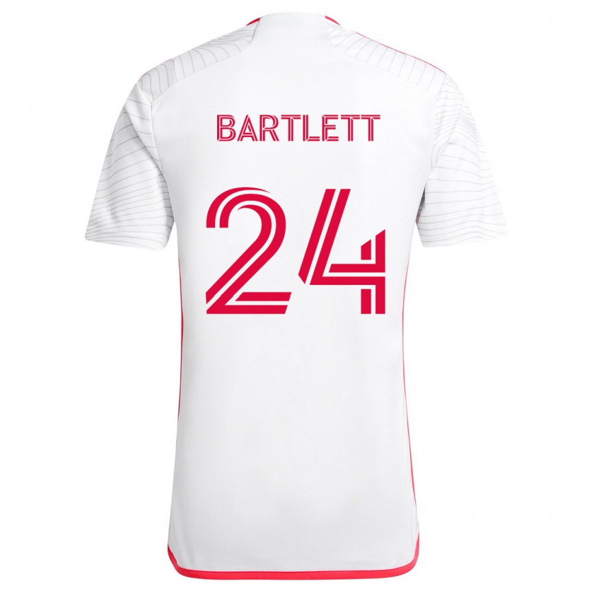 Niño Fútbol Camiseta Lucas Bartlett #24 Blanco Rojo 2ª Equipación 2024/25 México