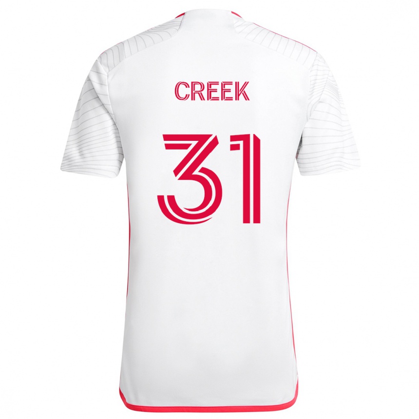 Niño Fútbol Camiseta Michael Creek #31 Blanco Rojo 2ª Equipación 2024/25 México