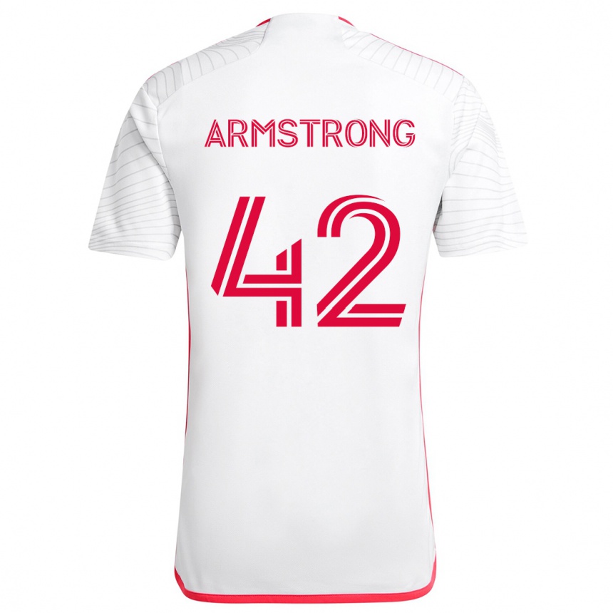 Niño Fútbol Camiseta Ezra Armstrong #42 Blanco Rojo 2ª Equipación 2024/25 México