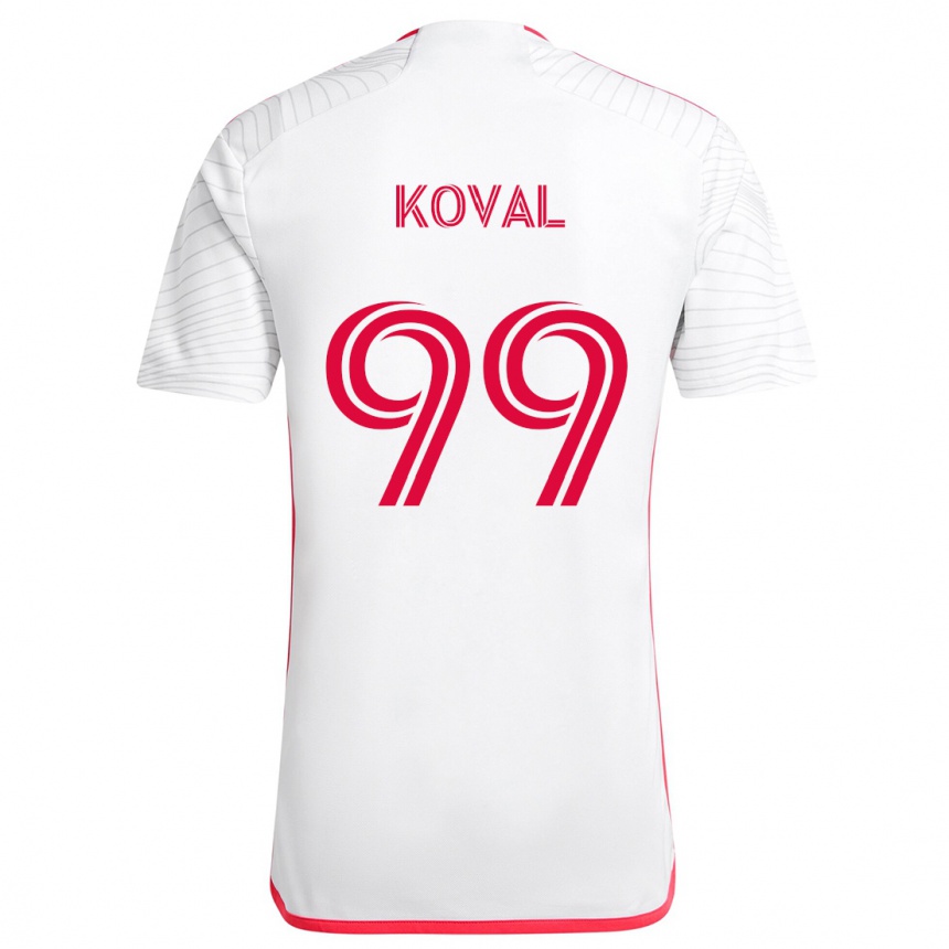 Niño Fútbol Camiseta Stanislav Koval #99 Blanco Rojo 2ª Equipación 2024/25 México