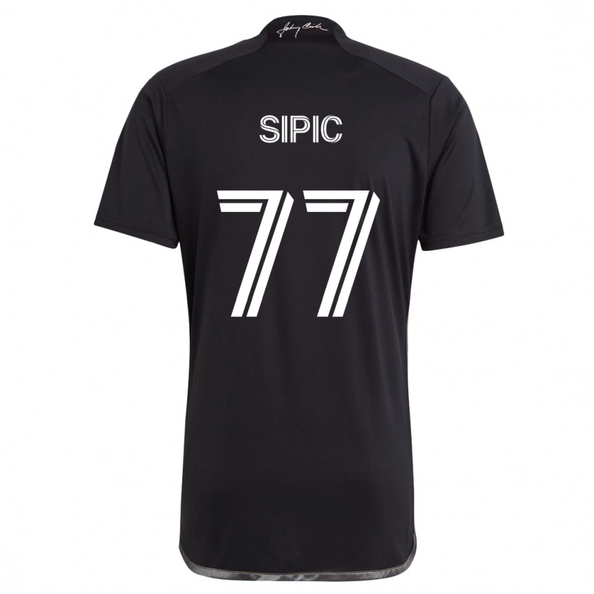 Niño Fútbol Camiseta Adem Sipić #77 Negro 2ª Equipación 2024/25 México