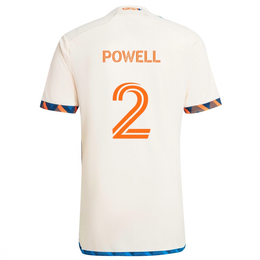 Niño Fútbol Camiseta Alvas Powell #2 Blanco Naranja 2ª Equipación 2024/25 México