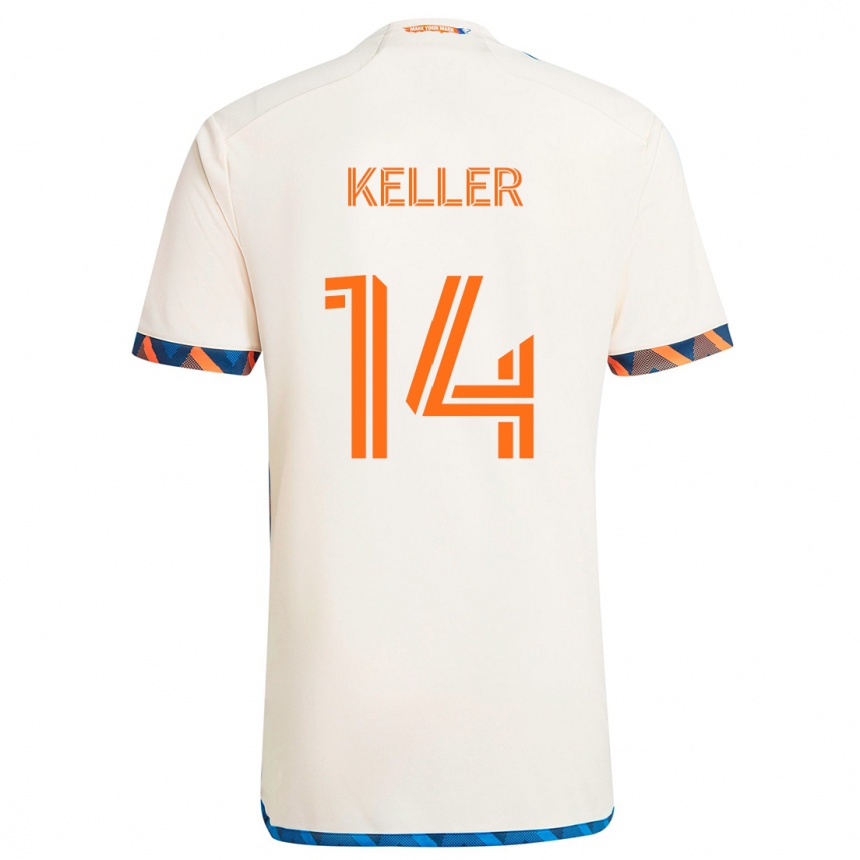 Niño Fútbol Camiseta Kipp Keller #14 Blanco Naranja 2ª Equipación 2024/25 México