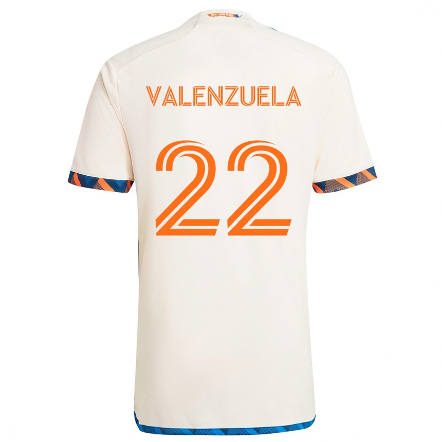 Niño Fútbol Camiseta Gerardo Valenzuela #22 Blanco Naranja 2ª Equipación 2024/25 México