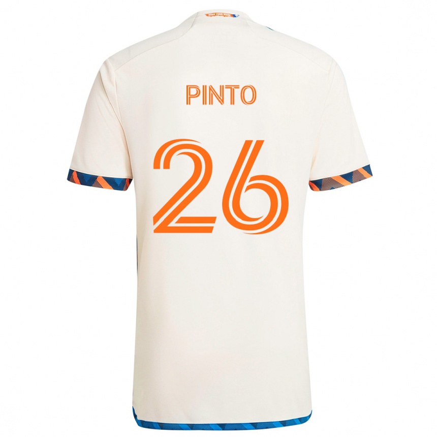 Niño Fútbol Camiseta Malik Pinto #26 Blanco Naranja 2ª Equipación 2024/25 México