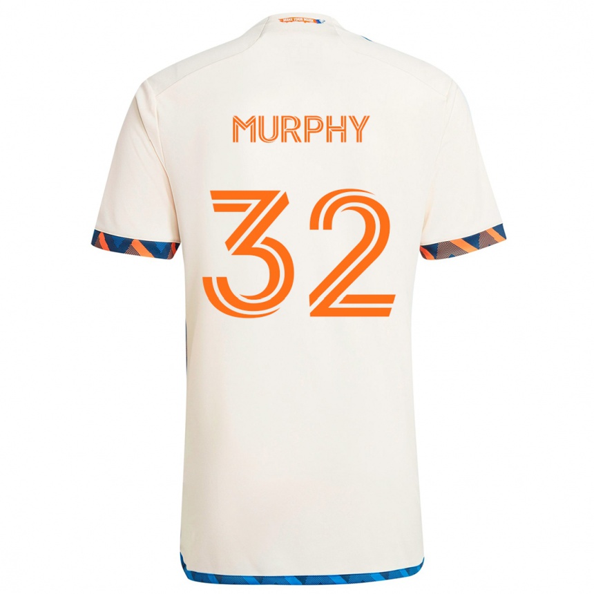 Niño Fútbol Camiseta Ian Murphy #32 Blanco Naranja 2ª Equipación 2024/25 México