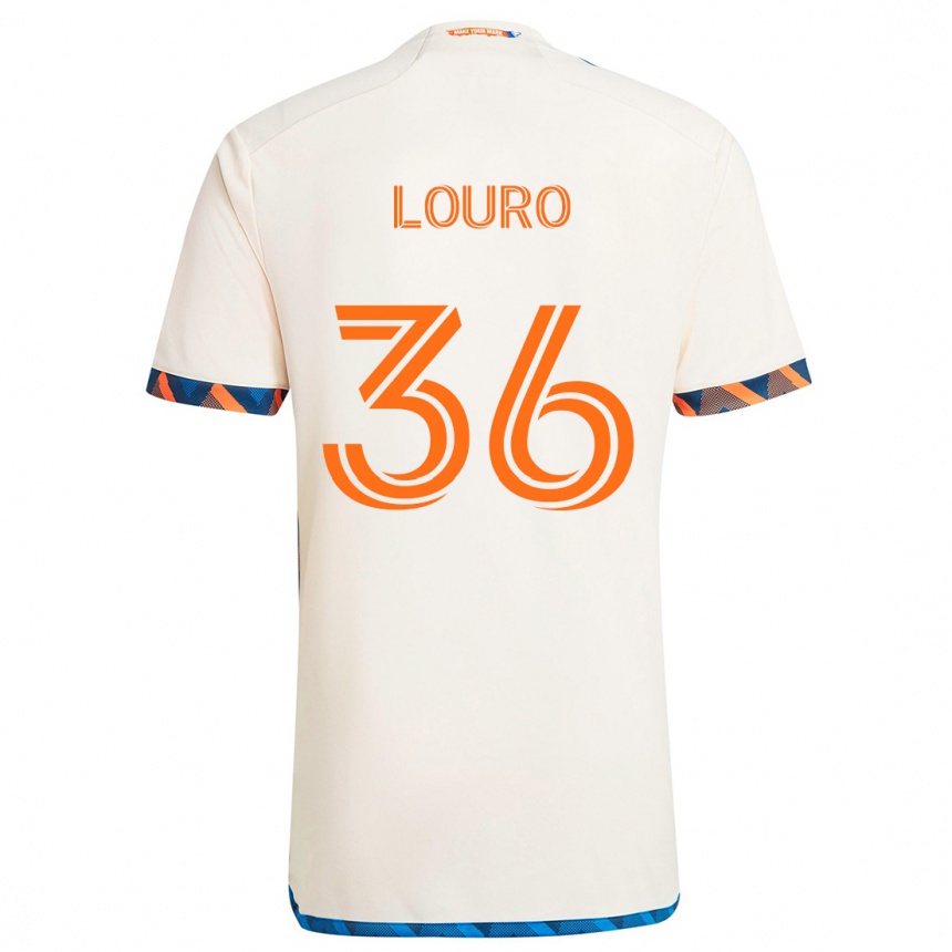 Niño Fútbol Camiseta Evan Louro #36 Blanco Naranja 2ª Equipación 2024/25 México