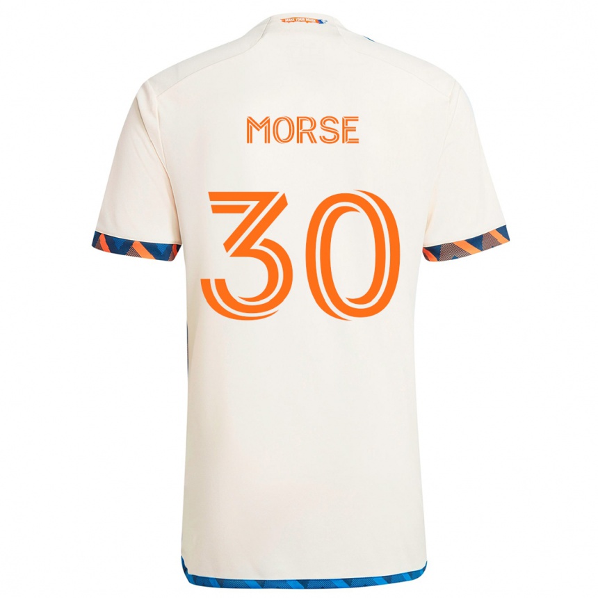 Niño Fútbol Camiseta Hunter Morse #30 Blanco Naranja 2ª Equipación 2024/25 México