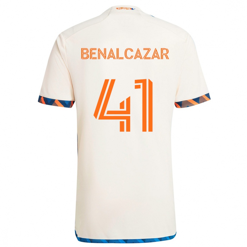 Niño Fútbol Camiseta Nico Benalcázar #41 Blanco Naranja 2ª Equipación 2024/25 México