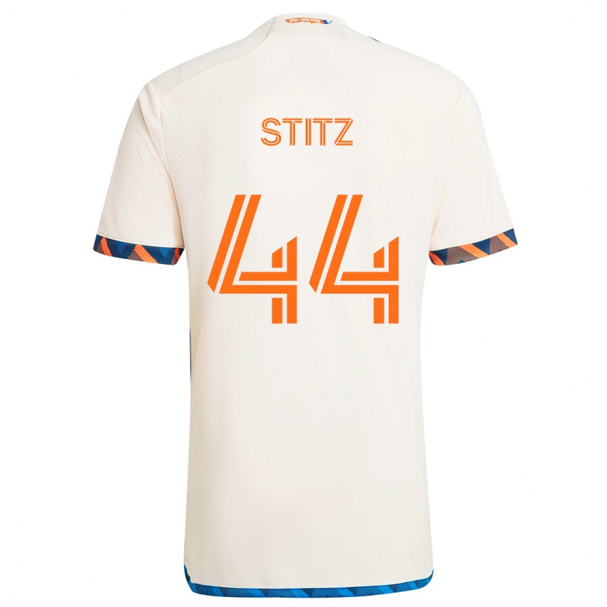 Niño Fútbol Camiseta Ben Stitz #44 Blanco Naranja 2ª Equipación 2024/25 México