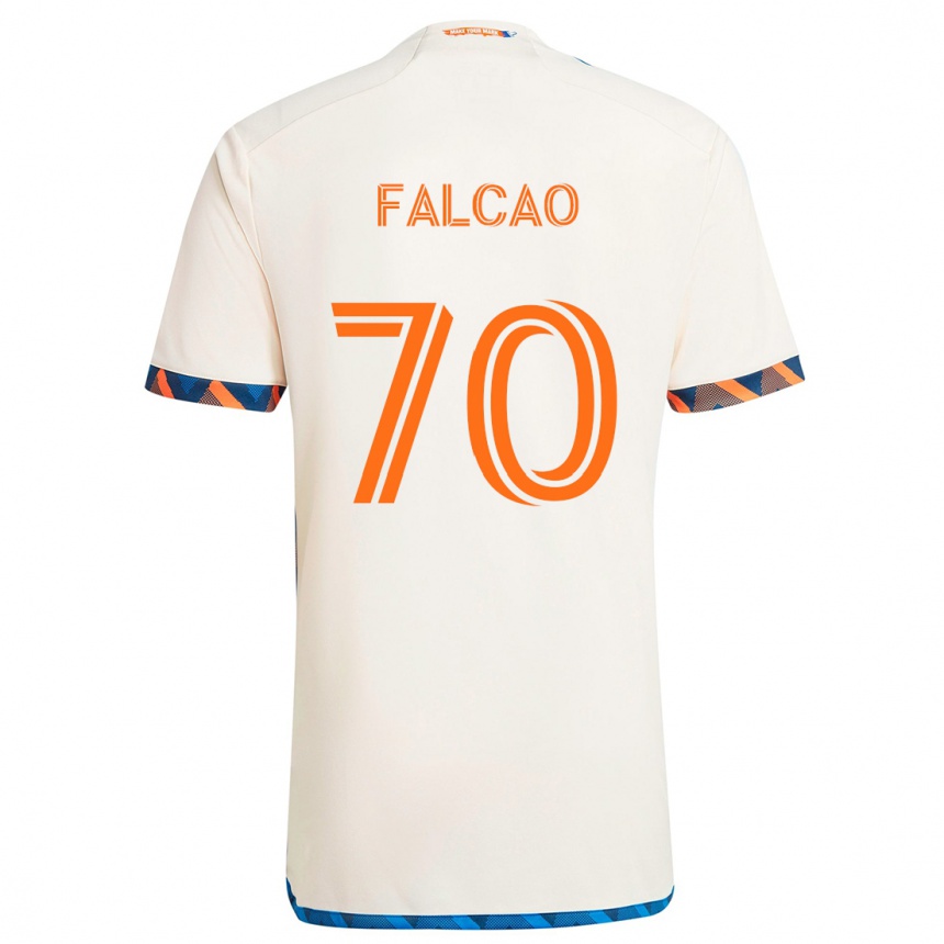 Niño Fútbol Camiseta Kiano Falcao #70 Blanco Naranja 2ª Equipación 2024/25 México