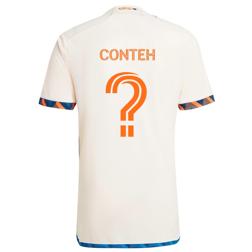 Niño Fútbol Camiseta Haroun Conteh #0 Blanco Naranja 2ª Equipación 2024/25 México