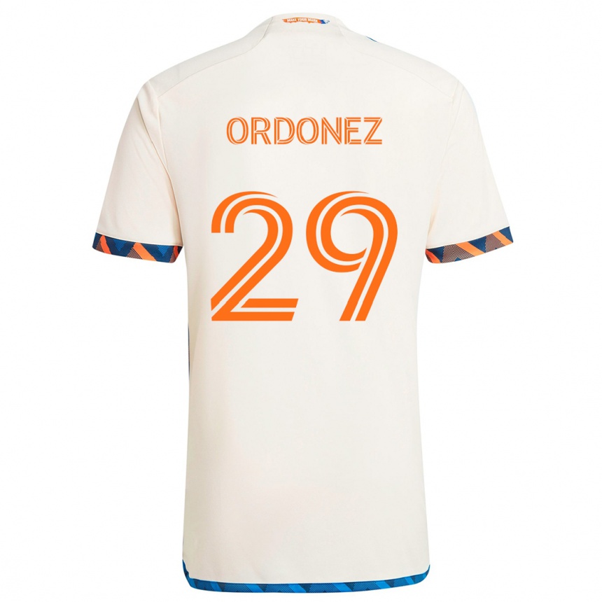 Niño Fútbol Camiseta Arquímides Ordóñez #29 Blanco Naranja 2ª Equipación 2024/25 México