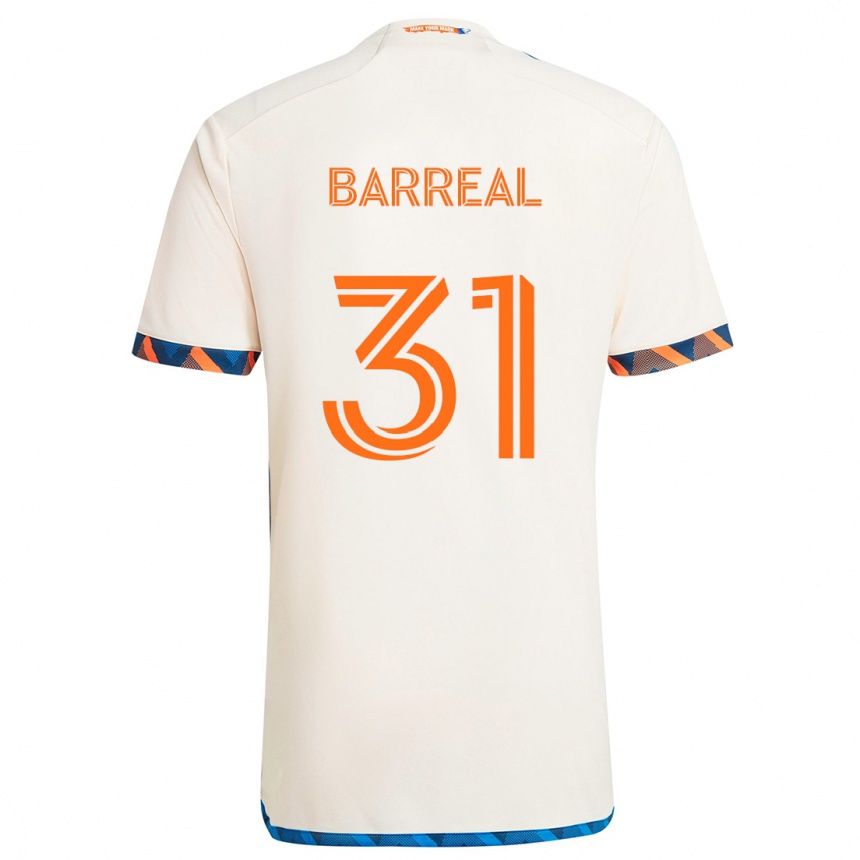 Niño Fútbol Camiseta Álvaro Barreal #31 Blanco Naranja 2ª Equipación 2024/25 México