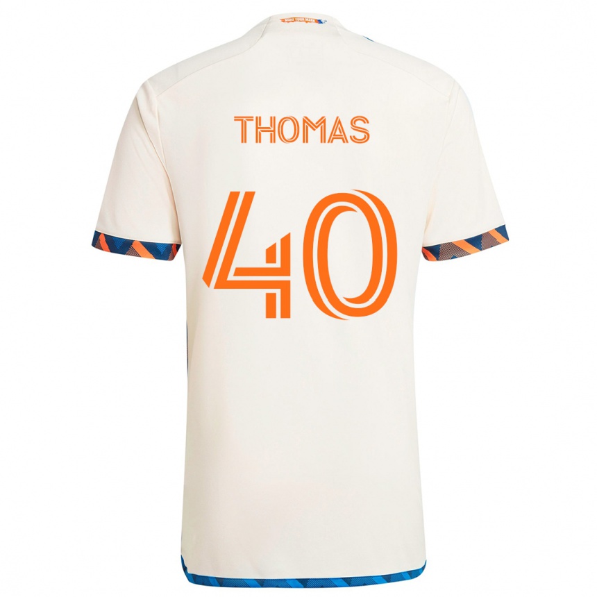 Niño Fútbol Camiseta Kai Thomas #40 Blanco Naranja 2ª Equipación 2024/25 México