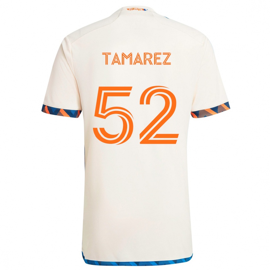 Niño Fútbol Camiseta Lucas Tamarez #52 Blanco Naranja 2ª Equipación 2024/25 México