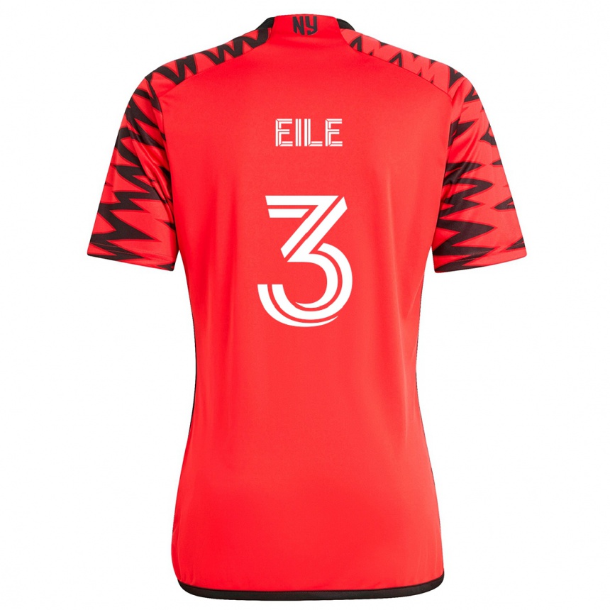 Niño Fútbol Camiseta Noah Eile #3 Rojo Negro Blanco 2ª Equipación 2024/25 México