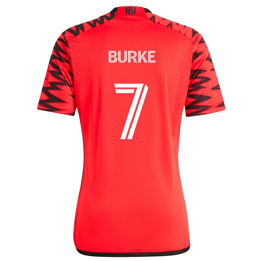 Niño Fútbol Camiseta Cory Burke #7 Rojo Negro Blanco 2ª Equipación 2024/25 México