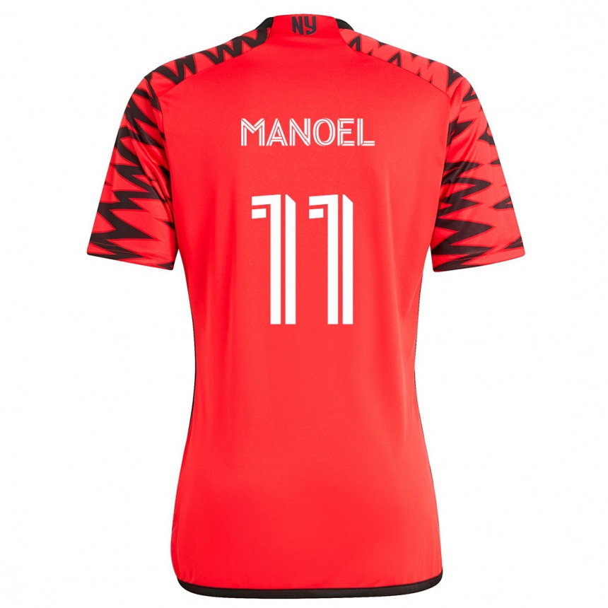 Niño Fútbol Camiseta Elias Manoel #11 Rojo Negro Blanco 2ª Equipación 2024/25 México