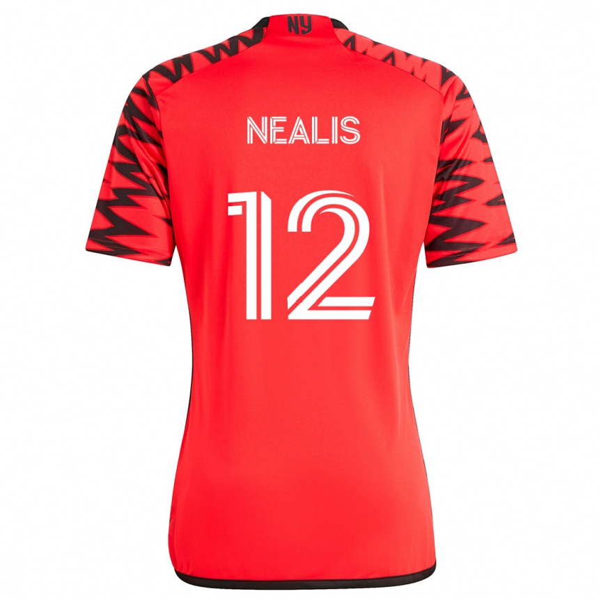 Niño Fútbol Camiseta Dylan Nealis #12 Rojo Negro Blanco 2ª Equipación 2024/25 México