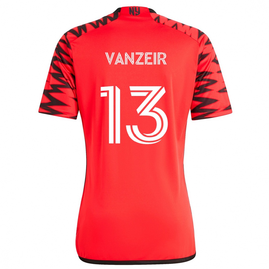 Niño Fútbol Camiseta Dante Vanzeir #13 Rojo Negro Blanco 2ª Equipación 2024/25 México