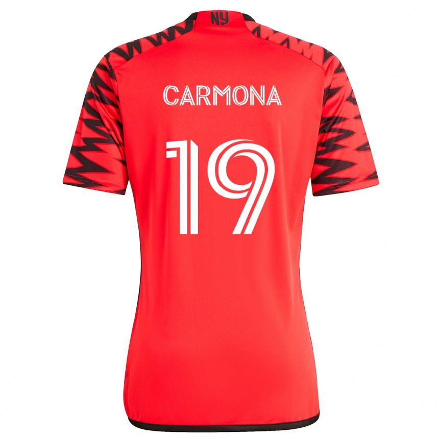 Niño Fútbol Camiseta Wikelman Carmona #19 Rojo Negro Blanco 2ª Equipación 2024/25 México