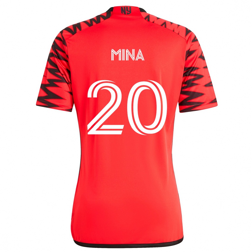 Niño Fútbol Camiseta Juan Mina #20 Rojo Negro Blanco 2ª Equipación 2024/25 México